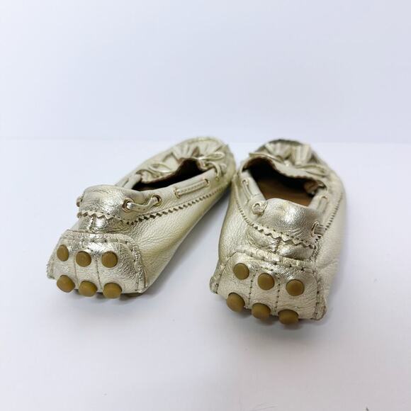 Coach Size 6 Nadia Gold Metallic Tassel Driving Moccasin - Picture 4 of 7